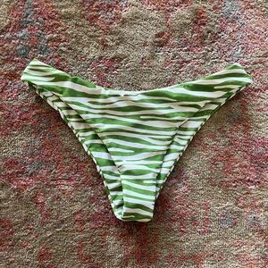 Green Zebra Print Bikini Bottoms Cheeky